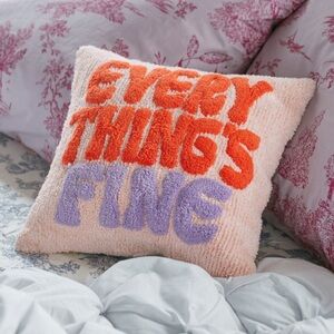 NWT throw pillow from UO Home (all sold out) - Everything’s Fine / new!